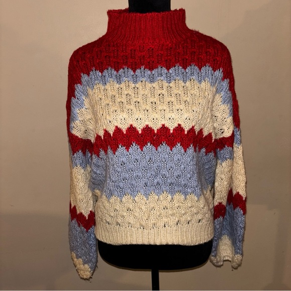 fab'rik Sweaters - Fab’rik Colorful Striped Long Sleeve Knit Sweater M